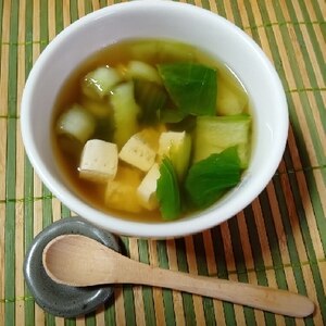 青梗菜豆腐の和風スープ